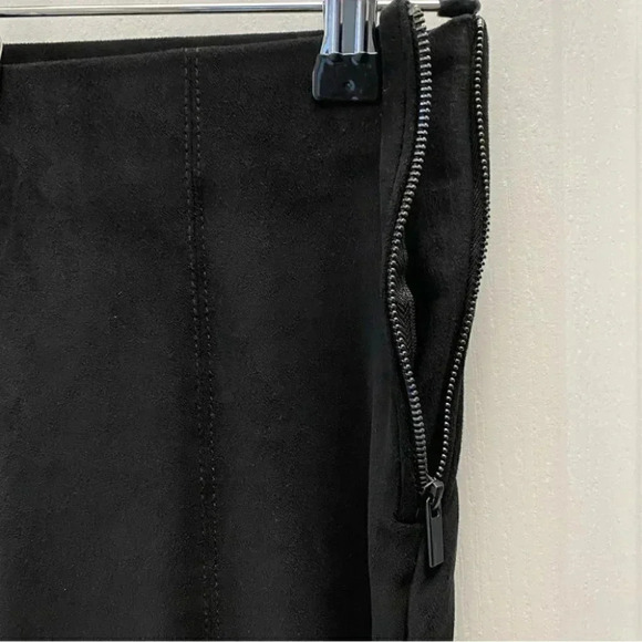 Zara High Rise Faux Suede Ankle Zip Leggings Black Size Small - Picture 7 of 13